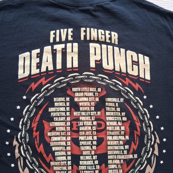 Gildan Five Finger Death Punch Show Your Six 2016 Tour Black T-Shirt Adult M - Picture 5 of 11